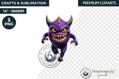 Halloween Little Monster Clipart Png, Spooky Cute Fantasy Product Image 1