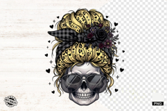 Messy Bun Skull Mom PNG Product Image 1