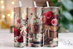 Flowers &amp; Hearts Valentine's Day Tumbler Wrap Sublimation Product Image 1