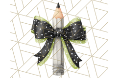 Chubby Pencil With Bows PNG Clipart, Cute School Supply Png Product Image 4