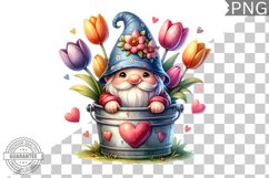 Spring Gnome Sublimation - Clipart PNG Design Product Image 1