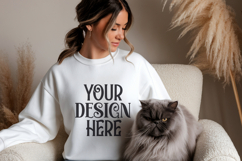 Ash Gildan 18000 Sweatshirt Mockup,G18000 Crewneck Sweatshir Product Image 1