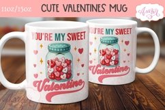 Cute Valentines Mug Wrap PNG, You are my sweet valentine mug Product Image 3