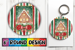 Bright Round Keychain Sublimation, Christmas Product Image 1