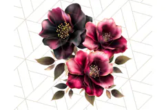 Gothic Floral PNG, Dark Aesthetic Flowers Clipart Print Product Image 4