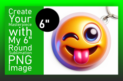 Bright Round Design Keychain Template , 3D Emoji Product Image 1