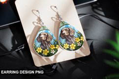 Stained Glass Dog flowers Earring Design Product Image 1