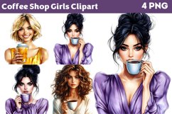 Coffee Shop Girls Clipart PNG Product Image 1
