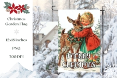 Merry Christmas Garden Flag, Vintage Christmas Garden Flag Product Image 1