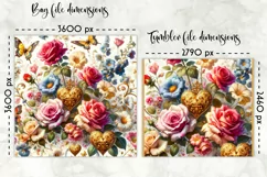 Vintage Floral Lunch Bag Design | Baroque Flowers Lunch Bag Product Image 2