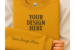Gildan 18000 Gold Sleeve Mockup Product Image 1