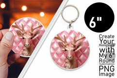 3D Inflated Puff Deer Holiday Charm PNG Product Image 1