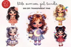 Little Summer Girl Clipart PNG Product Image 1