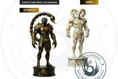 Marble Statues Zodiac Astrology Mythological Clipart Set Product Image 7