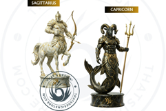 Marble Statues Zodiac Astrology Mythological Clipart Set Product Image 9