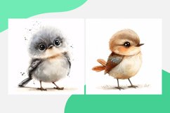 Cute Mocking Bird Baby Watercolor illustration Set 4 Product Image 2