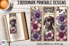 Vintage Flowers and Puppy Printable Bookmarks Product Image 1