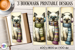 Vintage Winter Animals Bookmarks, Cute Retro Animal Bookmark Product Image 1