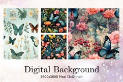 Butterfly Background Wallpaper Digital Paper Seamless Patter Product Image 1