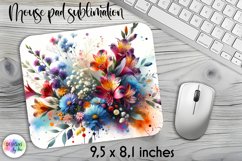 Summer Flowers Mouse Pad. Floral Mouse Pad Design Product Image 1