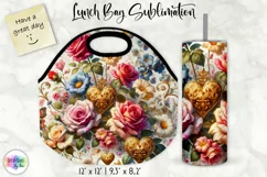 Vintage Floral Lunch Bag Design | Baroque Flowers Lunch Bag Product Image 1