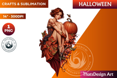 Pumpkin queen Clipart, Halloween Girl,Autumn clipart PNG Product Image 1