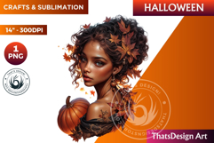 Pumpkin queen Clipart, Halloween Girl,Autumn clipart PNG Product Image 1