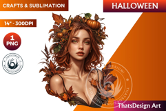 Pumpkin queen Clipart, Halloween Girl,Autumn clipart PNG Product Image 1
