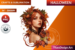 Pumpkin queen Clipart, Halloween Girl,Autumn clipart PNG Product Image 1