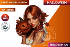 Pumpkin queen Clipart, Halloween Girl,Autumn clipart PNG Product Image 1