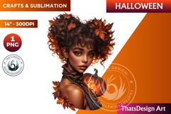 Pumpkin queen Clipart, Halloween Girl,Autumn clipart PNG Product Image 1