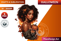 Pumpkin queen Clipart, Halloween Girl,Autumn clipart PNG Product Image 1