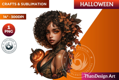 Pumpkin queen Clipart, Halloween Girl,Autumn clipart PNG Product Image 1