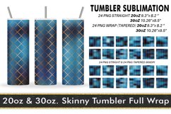 Sublimation Tumbler gold line grid dark blue gradient Product Image 1