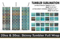 12 Variations Tumbler gold art deco pattern turquoise Product Image 1