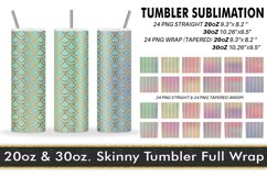 Sublimation Tumbler gold mermaid scales unicorn gradient Product Image 1