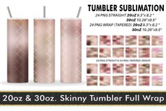 Sublimation Tumbler gold line grid pink gradient Product Image 1
