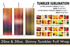 Sublimation Tumbler gold line grid color gradient Product Image 1