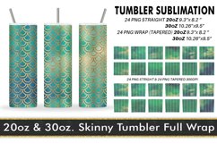 Sublimation Tumbler gold mermaid scales green gradient Product Image 2