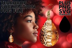 3D Western Teardrop Earrings with Sunflower Product Image 1