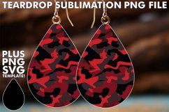 Glam Red Glitter Earring Sublimation Product Image 1