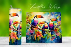 Toucans Watercolor Animal Tumbler Sublimation Wrap Product Image 1
