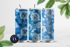 Falling blue dandelion Digital Patterns | blue bokeh pattern Product Image 2