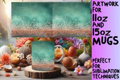 Leopard Bloom Glitter Mug Sublimation Wrap Product Image 1