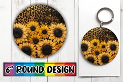 Shimmering Floral Sparkle PNG Sublimation Circle: Keychain, Product Image 1