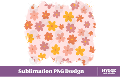 Retro Flowers Background Png Floral Paper Sublimation Bundle Product Image 5