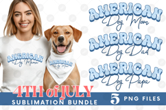 American Dog Mama Papa 4th of July USA Paw DTF PNG Bundle Product Image 1