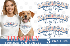 American Dog Mama Papa 4th of July USA Paw DTF PNG Bundle Product Image 1