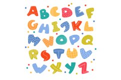 Colorful kids font. Funny bright abc, modern playful letter Product Image 1