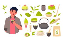 Matcha tea products. Leaves and powder, brewing accessories Product Image 1